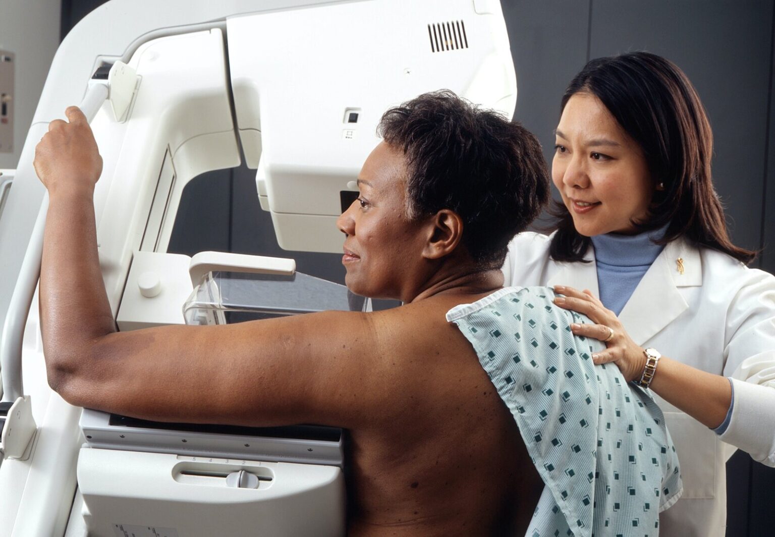 Woman getting her annual breast screening