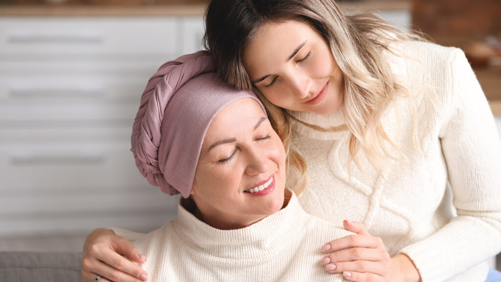 Daughter Visiting Her Mother After Chemotherapy At Home